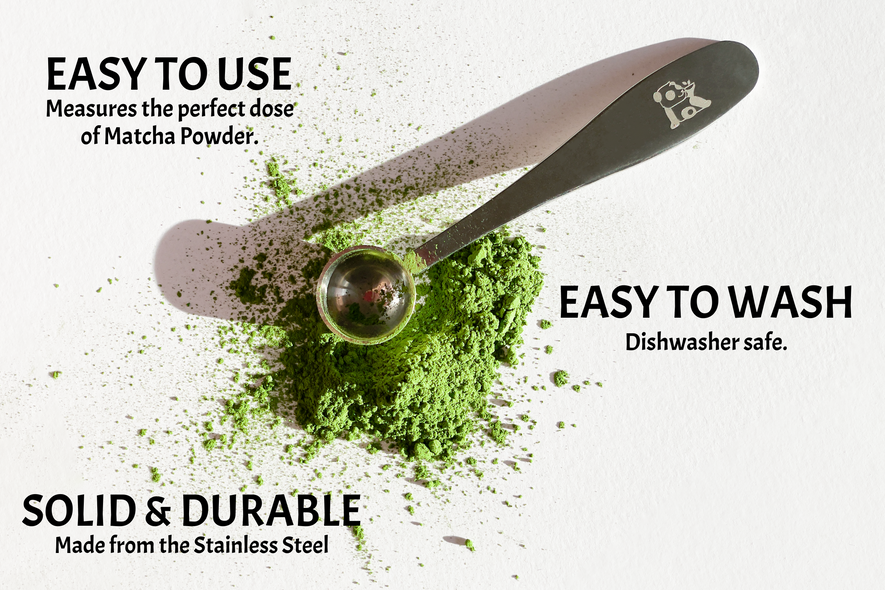 Make a perfect cup of matcha with this 1g spoon- easy to use. Measure the perfect dose of matcha tea powder